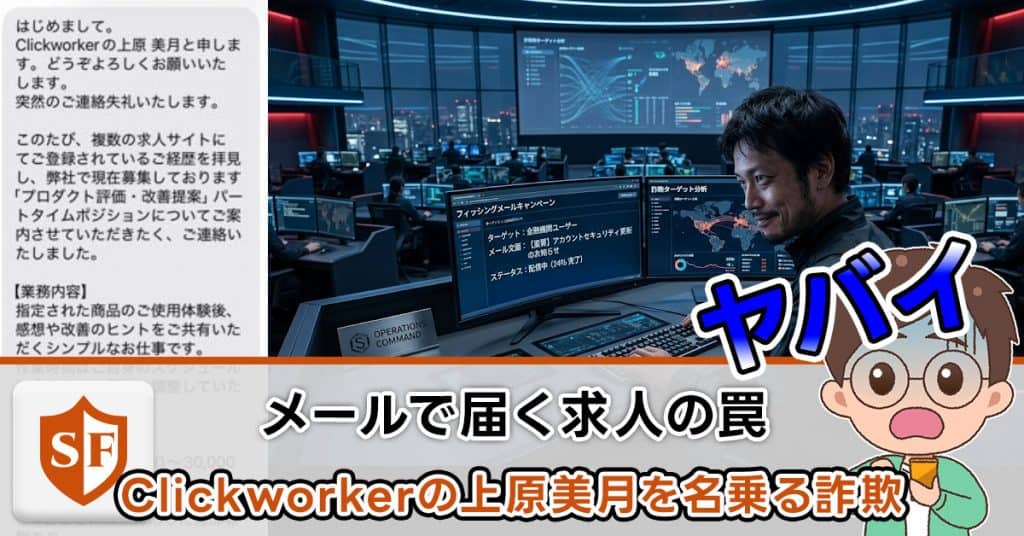 Clickworkerの上原美月を名乗る詐欺の全貌！メールで届く求人の罠
