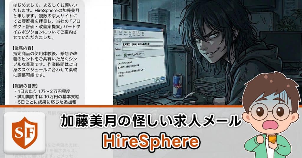 HireSphereの加藤美月のメールを検証